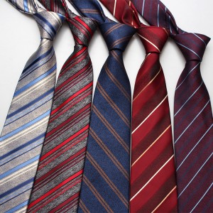 New striped jacquard polyester silk ties, men's professional formal shirt accessories, vintage ties, wholesale.