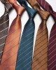 Men's trendy striped jacquard polyester silk ties, professional formal tie manufacturer wholesale.
