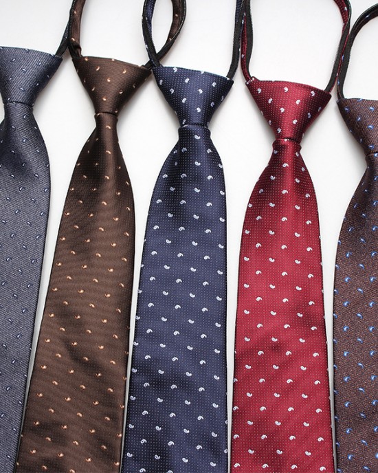 Hot-selling 8cm formal business tie, men's zippered lazy tie, small flower and cashew pattern, various colors