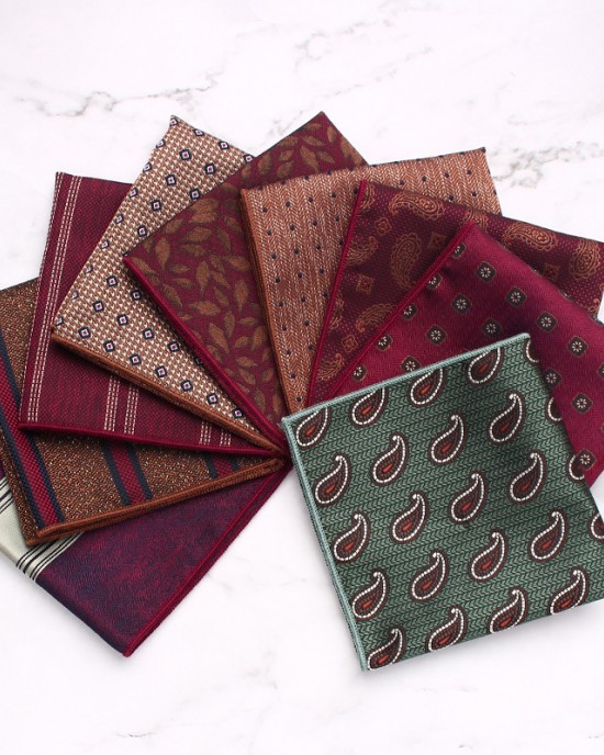 Men's suit, cashew flower pocket square, banquet, wedding photography, formal dress chest scarf, small square handkerchief, shirt pocket square.