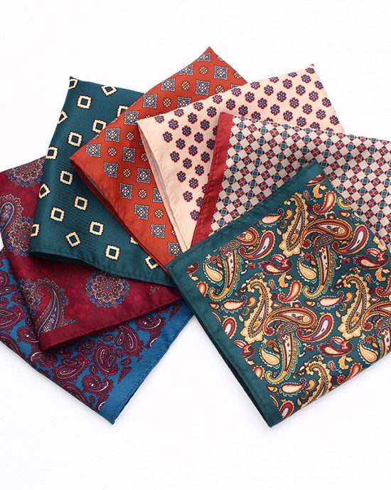 Lei'er pocket squares for men, polyester suit and dress chest scarves, multi-colored geometric handkerchiefs, from the original manufacturer.