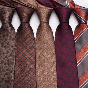 2024 new coffee-colored ties, men's casual, fashionable polyester hand-tied ties, available in multiple colors, available for wholesale.