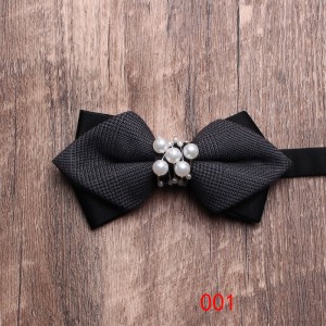 In-Stock Black Bow Ties for Men, Groomsmen, Wedding Suits, Wedding Photography, Personalized Fashion Pearl Accessories, Bow Ties