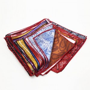 Shengzhou pocket squares, suit pocket squares, red embroidered business handkerchiefs for groomsmen and groomsmen, pocket squares