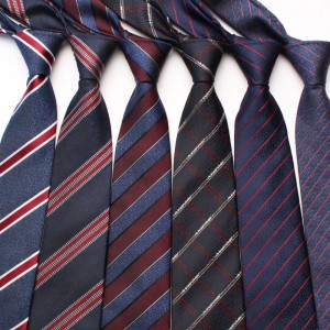 New Navy Blue Series Ties, Business Fashion Diagonal Striped Small Floral Pattern, 8cm Polyester Silk Ties, Wholesale & In Stock