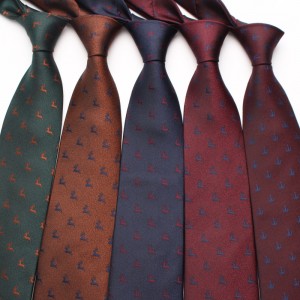 New Retro Small Checkered Diagonal Striped Men's Ties, Polyester Silk Yarn-Dyed Cut-Out Hand-Tied Ties, Wholesale & In Stock