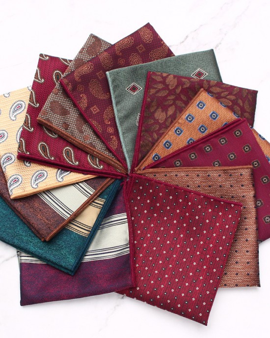 Men's suit, cashew flower pocket square, banquet, wedding photography, formal dress chest scarf, small square handkerchief, shirt pocket square.
