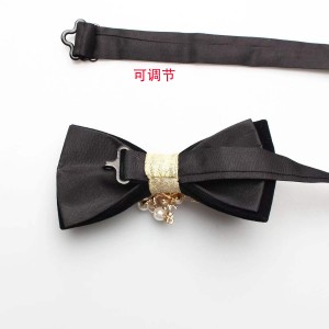 Groom's wedding formal bow ties with diamond embellishments, Korean-style British red wedding bow ties wholesale