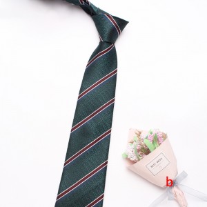 Lei'er new green series 8cm polyester business suit jacquard tie, bulk tie manufacturer in stock.