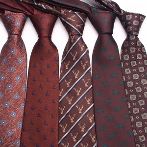 2023 coffee-colored ties, men's casual, fashionable polyester hand-tied ties, available for wholesale.
