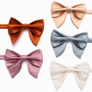Men's bow tie tuxedos, large horn bow ties, solid color, male groomsmen's pointed bow ties, banquet performance bow ties