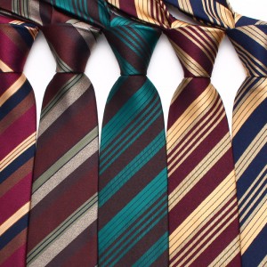 Lei'er 8cm striped formal tie, men's polyester tie in stock. Jacquard business vintage tie manufacturer