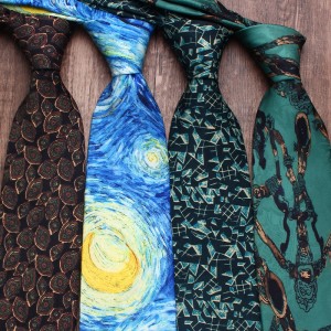 9cm large floral tie, men's digitally printed polyester vintage hand-tied ties, suit and banquet ties, wholesale.
