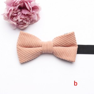 Shengzhou manufacturers offer corduroy polyester-cotton bow ties for men and women in macaron-colored, solid-color, fashionable wedding bow ties.