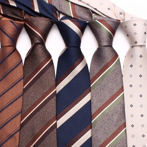 Lei'er burgundy men's tie, vintage groom wedding tie, striped polyester silk business tie, factory in stock