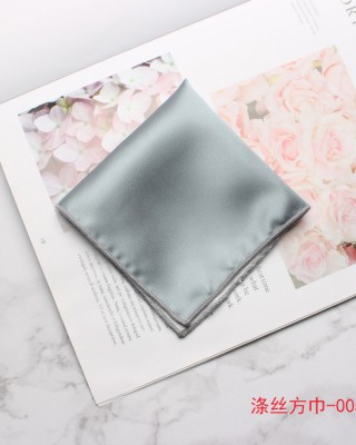 British-style men's suit pocket squares, solid-color, shiny, business banquet formal wear, and square handkerchiefs.