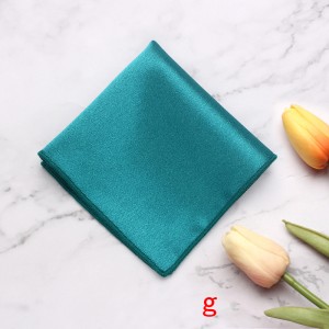 Solid British-style polyester glossy pocket square for men's suits, banquets, weddings, and formal dresses, chest scarfs and handkerchiefs.
