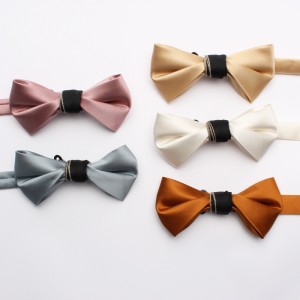 New solid color shiny polyester silk bow ties, men's elegant shirts, suits, workwear, wedding bow ties, ready for wholesale.