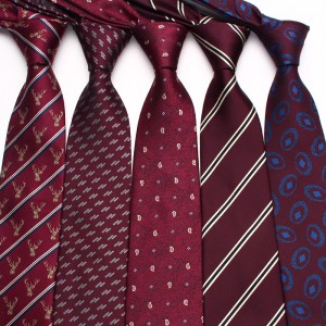 Burnous retro ties for men, grooms, weddings, and weddings. Yarn-dyed polyester business tie manufacturer.