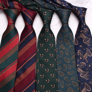 New 8cm hand-tied tie, men's business retro polyester paisley diagonal striped suit accessory tie wholesale