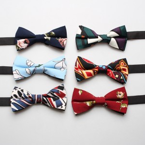 2021 new men's bow ties, polyester casual printed bow ties in stock Wholesale of patterned bow ties