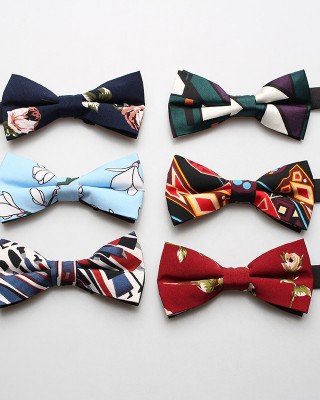 2021 new men's bow ties, polyester casual printed bow ties in stock Wholesale of patterned bow ties