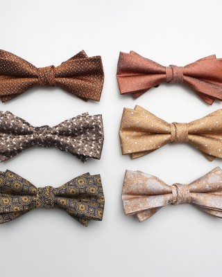 2022 New Fashion Brown Bow Ties Men's double-layer wedding groomsmen bow ties in various styles, ready for wholesale.