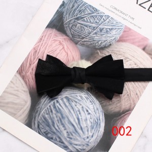 Men's black bow ties in stock, business-chic, retro, double-layered bow ties for shirts and suits, banquet accessories, bow tie manufacturers