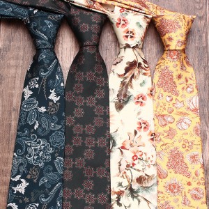 Lei'er men's business formal tie, 8cm printed polyester tie. Wholesale floral casual professional ties