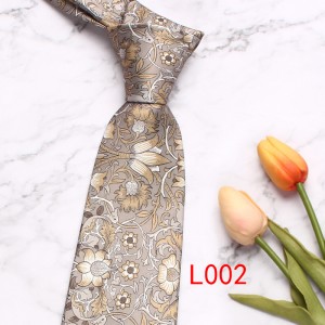 Leier, in stock, men's printed tie, peacock floral tie, Korean-style paisley pattern wedding groom tie manufacturer