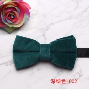 Men's plush shirt bow ties, wholesale, double-layer solid-color Korean velvet neckties for grooms and groomsmen, wedding bow tie manufacturer.