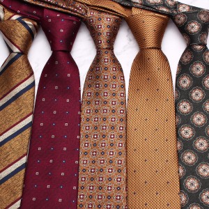 Leier's new coffee-colored ties, men's business, fashionable polyester hand-tied ties, available for wholesale in multiple colors.
