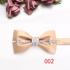 Lei'er silver bow tie, men's diamond bow tie Manufacturer of stylish Korean-style bow ties for groomsmen and groomsmen.