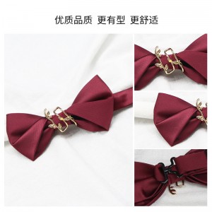Formal men's groom wedding bow ties, groomsmen wedding tuxedos, and British-style bow ties are available in black, burgundy, and blue.
