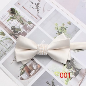 Lei'er solid color pearl bow tie, men's casual fashion, creative pearl personalized bow tie, new bow tie manufacturer, in stock