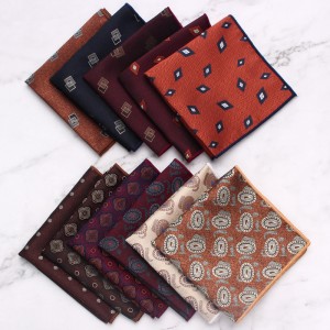 British-style men's suit pocket square with small floral pattern, business retro banquet suit small square handkerchief wholesale