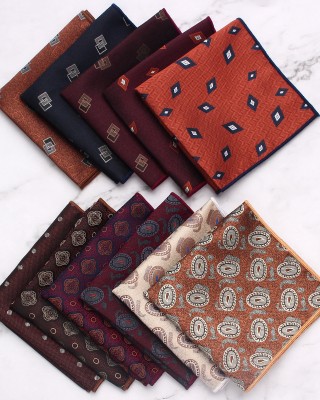 British-style men's suit pocket square with small floral pattern, business retro banquet suit small square handkerchief wholesale