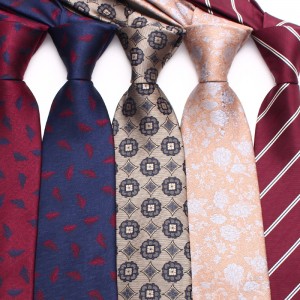 Leier, in stock, burgundy striped tie, men's groomsmen wedding tie, yarn-dyed polyester business tie