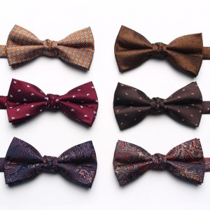 New Yarn-Dyed Jacquard Men's Bow Ties, Business Fashion Polyester Silk Groom & Groomsmen Wedding Bow Ties, Wholesale & In Stock
