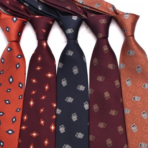 2023 new men's 8cm vintage tie wholesale, various patterns, polyester silk business suit accessories