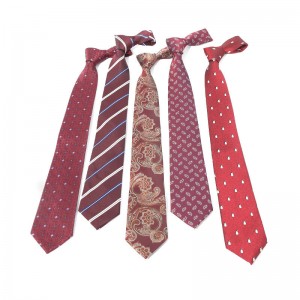 Lei'er new red series 8cm polyester jacquard business suit ties, bulk tie manufacturer in stock.
