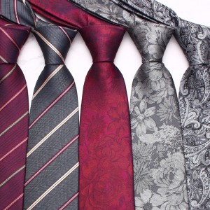 Lei'er plaid casual tie for banquets, striped cashew flower pattern tie, Korean style 8cm tie factory.