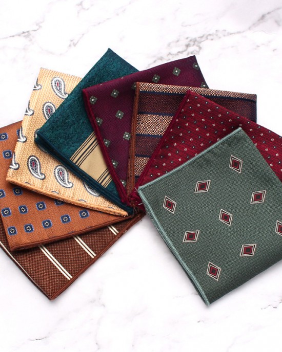 Men's suit, cashew flower pocket square, banquet, wedding photography, formal dress chest scarf, small square handkerchief, shirt pocket square.